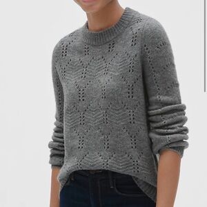 GAP Pointelle Crewneck Pullover Sweater